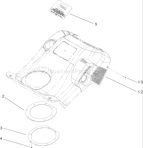 Toro 38602 (280000001-280999999)(2008) Snowthrower Upper Shroud Assembly No. 108-7300 Diagram