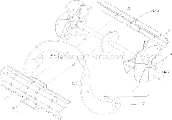 Toro 38602 (280000001-280999999)(2008) Snowthrower Impeller Assembly Diagram