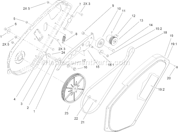 Toro 38602 (280000001-280999999)(2008) Snowthrower Rotor Assembly Diagram