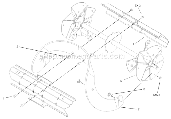 Toro 38603 (250000001-250999999)(2005) Snowthrower Impeller Assembly Diagram