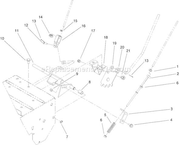 Toro 38605 (270000001-270004504)(2007) Snowthrower Control Assembly Diagram