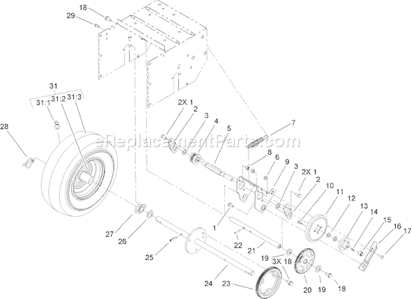 Toro 38606 (270000001-270999999)(2007) Snowthrower Drive Assembly Diagram