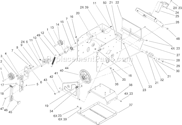 Toro 38620 (240000001-240999999)(2004) Snowthrower Frame Assembly Diagram