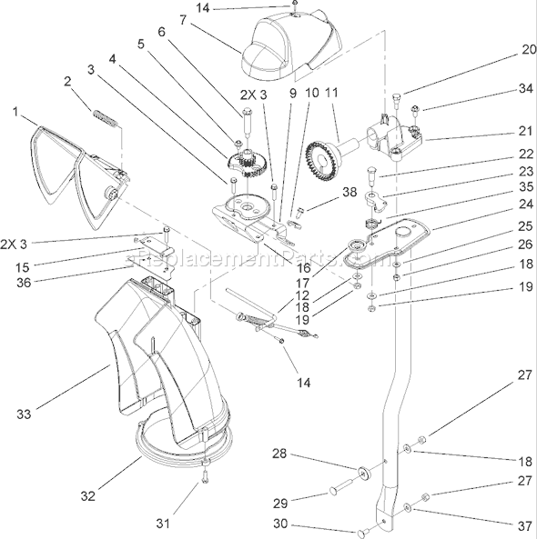 Toro 38620 (240000001-240999999)(2004) Snowthrower Chute Assembly Diagram