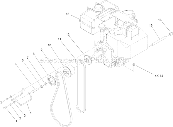 Toro 38621 (240000001-240999999)(2004) Snowthrower Engine Assembly Diagram