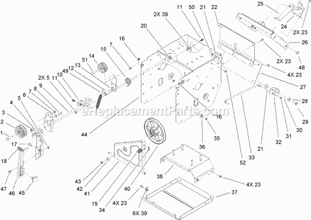 Toro 38624W (311000001-311999999) Power Max 826 Oxe Snowthrower, 2011 Frame Assembly Diagram