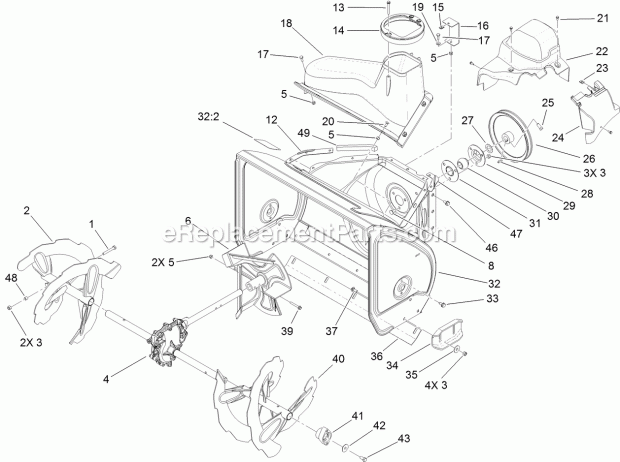Toro 38624W (312000001-312008458) Power Max 826 Oxe Snowthrower, 2012 Auger and Housing Assembly Diagram