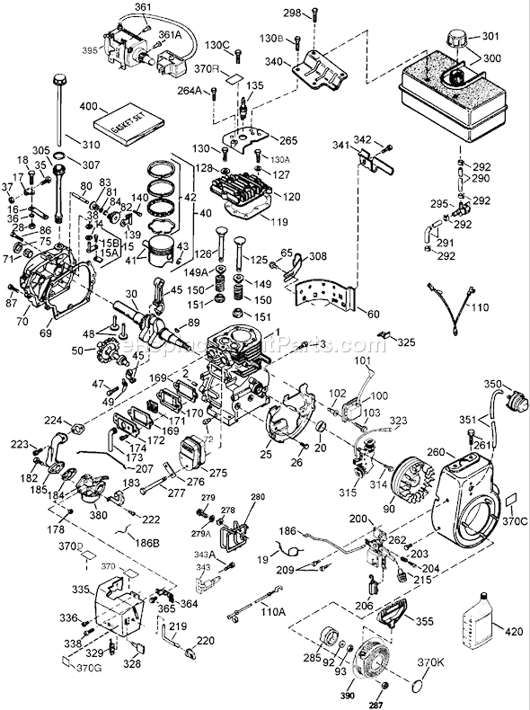 Toro 38635 (240000001-240999999)(2004) Snowthrower Engine Assembly No. 1 Tecumseh Hmsk-100 159495y Diagram
