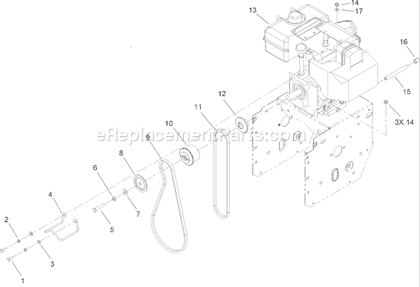 Toro 38635 (270000001-270999999)(2007) Snowthrower Engine Assembly Diagram