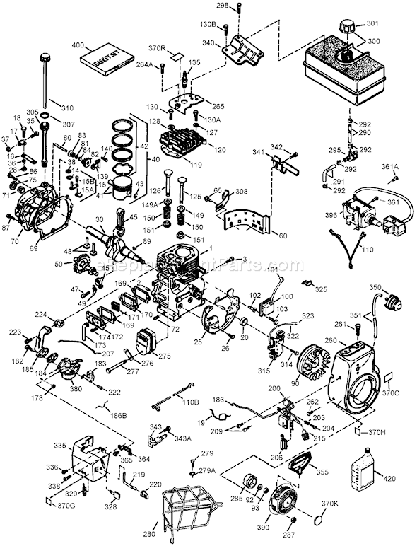 Toro 38641 (260000001-260999999)(2006) Snowthrower Engine Assembly No. 2 Tecumseh Lh358sa-159626a Diagram