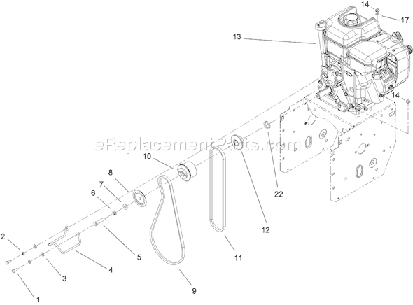 Toro 38657 (310000001-310999999)(2010) Snowthrower Engine Assembly Diagram