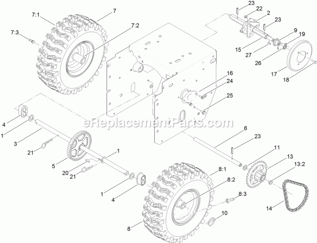 Toro 38660 (314000001-314999999) 928 OE Power Max Snowblower Wheel Clutch Assembly Diagram