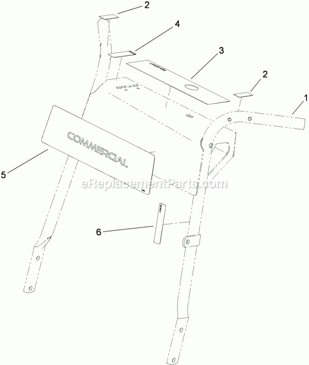 Toro 38684 (290000001-290999999) Commercial Walk-behind Mower, Fixed Deck, Pistol Grip, Gear Drive With 36in Turbo Force Cutting Handle Assembly No. 110-6906 Diagram