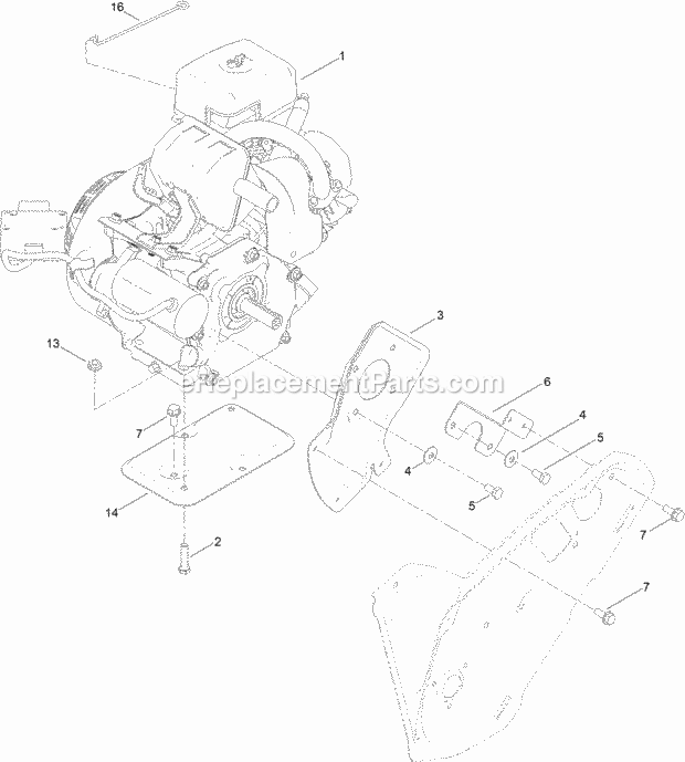 Toro 38742 (400000000-999999999) Power Clear 721 E Snowthrower Engine Assembly Diagram