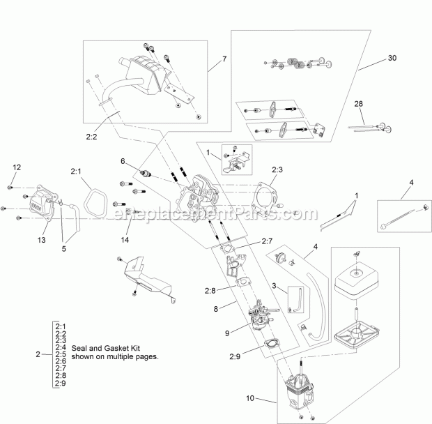 Toro 38751 (400000000-999999999) Power Clear 721 R-c Commercial Snowthrower Engine Assembly No. 1 Diagram