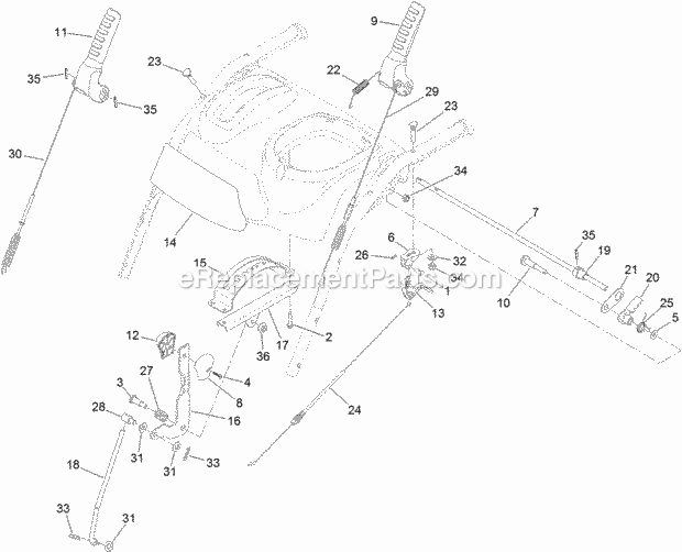 Toro 38820 (314000001-314999999) Power Max Heavy Duty 926 Oxe Snowthrower, 2014 Controls Assembly Diagram