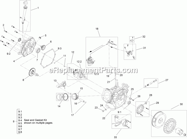 Toro 38820 (400000000-999999999) Power Max Heavy Duty 926 Oxe Snowthrower No. 3 Engine Assembly Diagram
