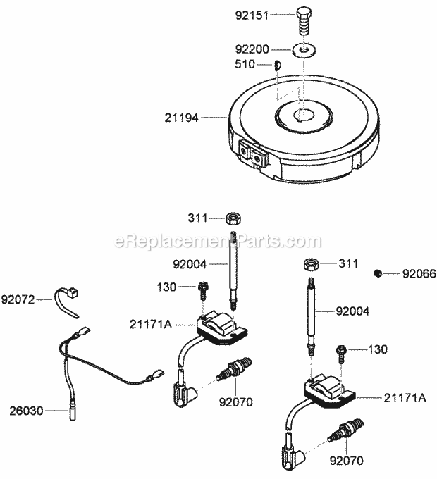 Toro 38988 (290000001-290999999) Commercial Walk-behind Mower, Fixed Deck, Pistol Grip, Hydro Drive With 48in Turbo Force Cuttin Electric Equipment Assembly Kawasaki Fh541v-Fs23 Diagram