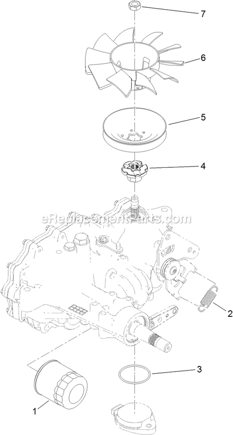 Toro 39514 (404324200-409036652) 24in Stand-On Aerator Lh Transaxle Assembly Diagram