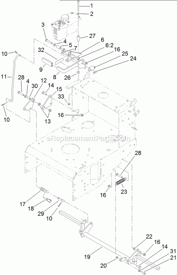 Toro 39938 (314000001-314999999) Commercial Walk-behind Mower, Fixed Deck, Pistol Grip, Hydro Drive With 48in Turbo Force Cuttin Parking Brake Assembly Diagram