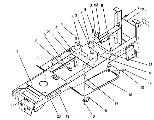 Toro 42-16BE01 (2000001-2999999)(1992) Lawn Tractor Main Frame Assembly Diagram