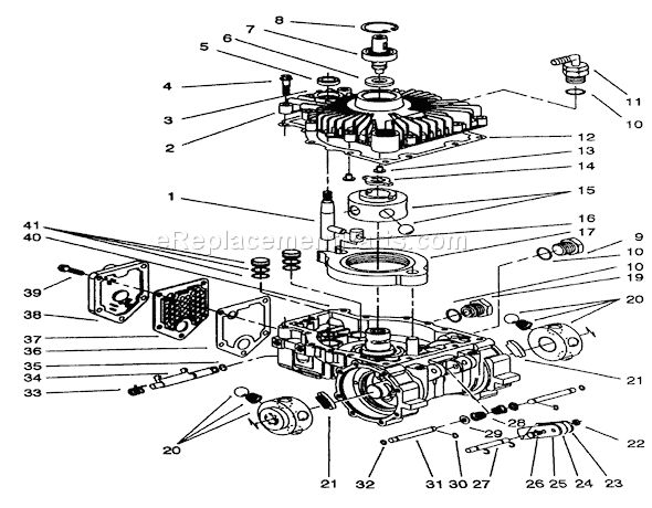 Toro 42-16BE01 (2000001-2999999)(1992) Lawn Tractor Transmission Eaton Model 751-045 Diagram