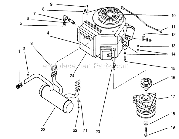Toro 42-16BE01 (2000001-2999999)(1992) Lawn Tractor Engine And Clutch Diagram