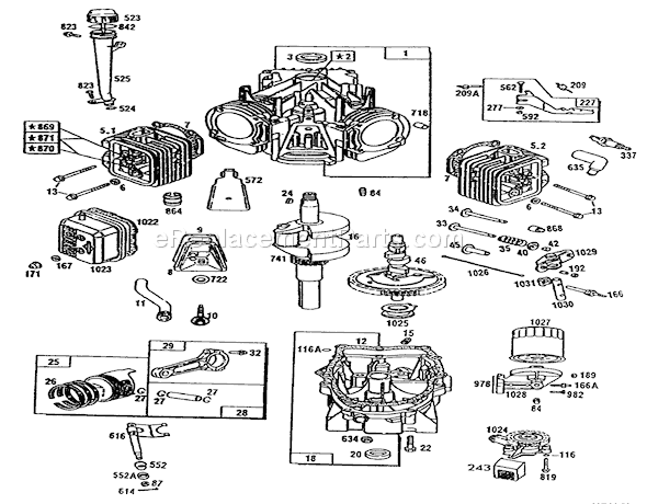 Toro 42-16BE01 (2000001-2999999)(1992) Lawn Tractor Engine Toro Power Plus Diagram