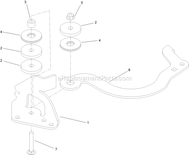 Toro 44423 (406500000-409999999) Proline With 48in Floating Cutting Unit Walk-Behind Mower Idler Arm Assembly Diagram