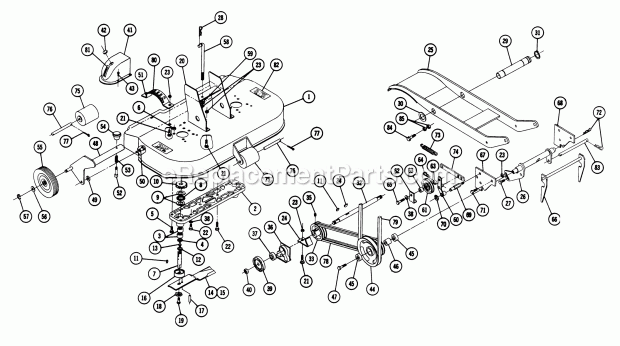 Toro 5-1361 (1968) 36-in. Rear Discharge Mower Parts List for Rotary Mower Model Rl-367 Diagram