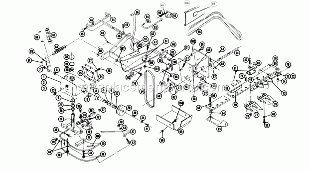 Toro 5-1361 (1968) 36-in. Rear Discharge Mower Parts List for Side Mounted Sickle Model 7-1321 (Formerly Sms-425) Diagram