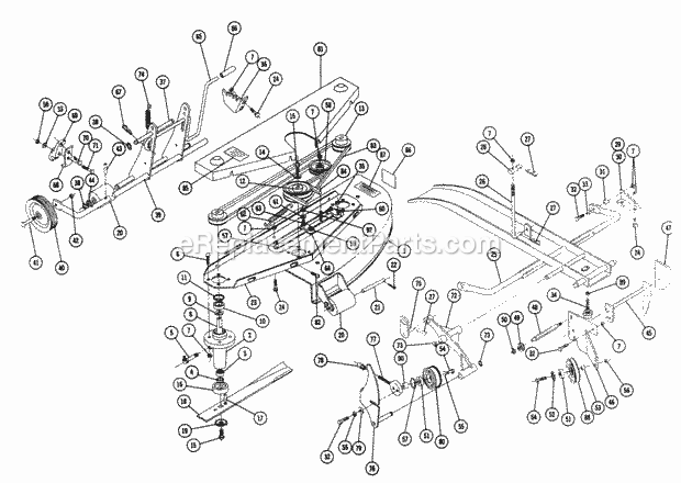 Toro 5-1361 (1968) 36-in. Rear Discharge Mower Parts List for Rl-486 Rotary Mower Diagram