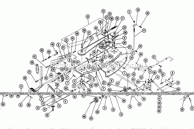 Toro 5-1361 (1968) 36-in. Rear Discharge Mower Parts List for Rotary Mower Model 5-5481 (Formerly Rm-485) Diagram