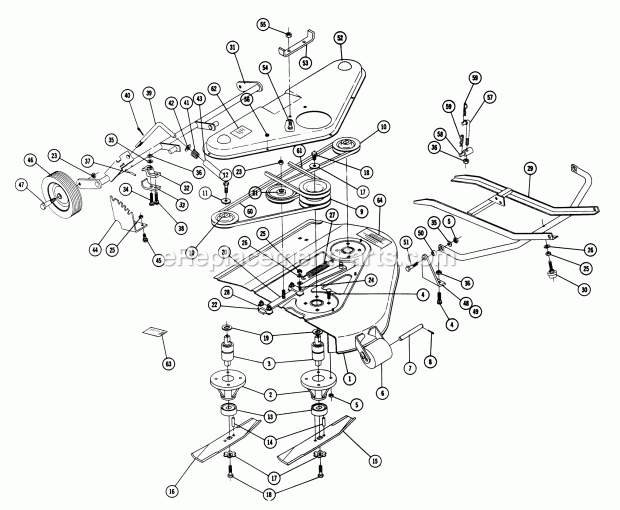 Toro 5-1361 (1968) 36-in. Rear Discharge Mower Parts List for Rotary Mower Model 5-7361 Diagram