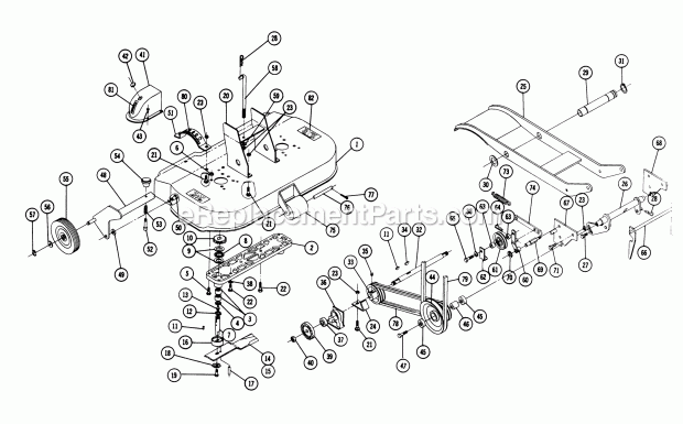 Toro 5-1361 (1968) 36-in. Rear Discharge Mower Parts List for Rotary Mower Model Rl-366 Diagram