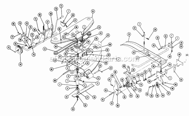 Toro 5-1362 (1969) 36-in. Rear Discharge Mower Parts List for Rotary Mower Model 5-1421 Diagram