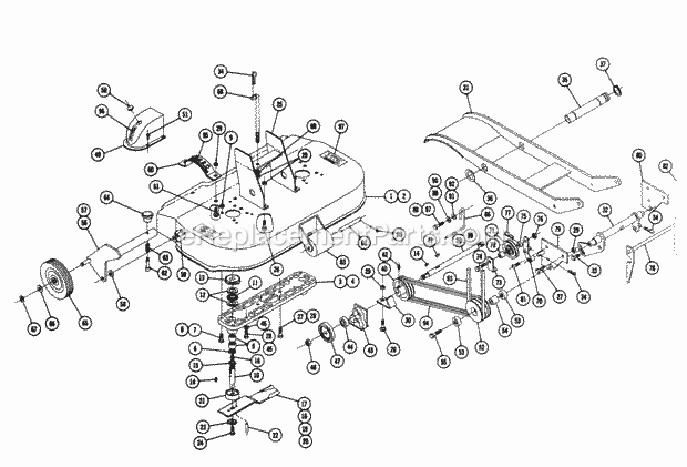 Toro 5-1421 (1968) 42-in. Side Discharge Mower Parts List for Rotary Mower Model Rm-326 Diagram