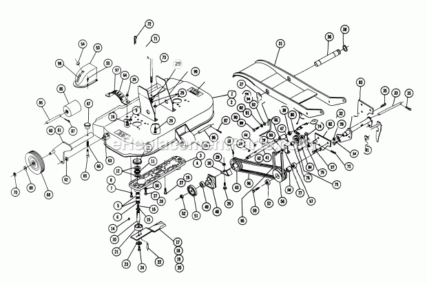 Toro 5-1421 (1968) 42-in. Side Discharge Mower Parts List for 32-in. Rotary Mower Model 5-2321 Diagram