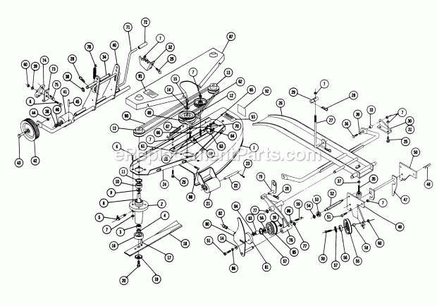 Toro 5-1421 (1968) 42-in. Side Discharge Mower Parts List for Rotary Mower Model 5-1481 Diagram
