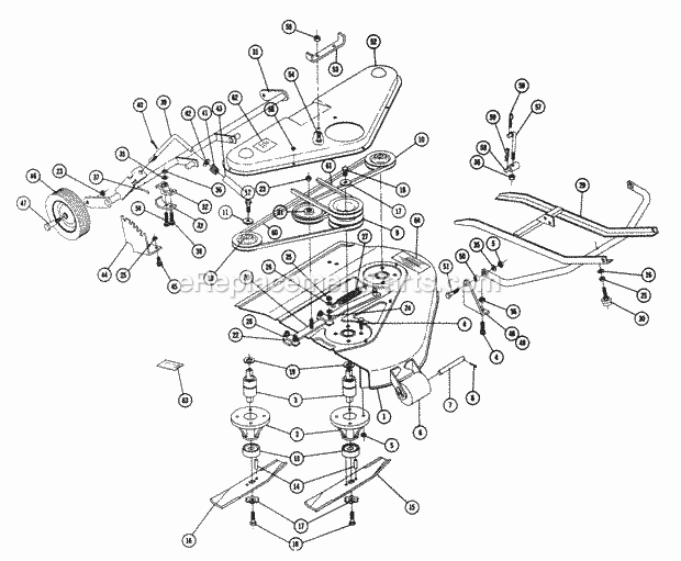 Toro 5-1421 (1968) 42-in. Side Discharge Mower Parts List for Rotary Mower Model 5-7361 Diagram