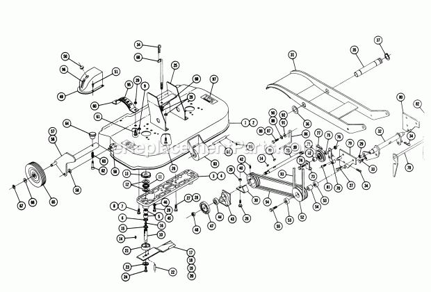 Toro 5-1481 (1968) 48-in. Side Discharge Mower Parts List for Rotary Mower Model Rm-326 Diagram