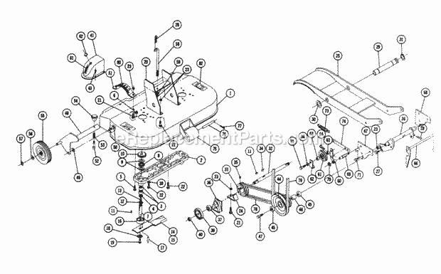 Toro 5-1481 (1968) 48-in. Side Discharge Mower Parts List for Rotary Mower Model Rl-366 Diagram