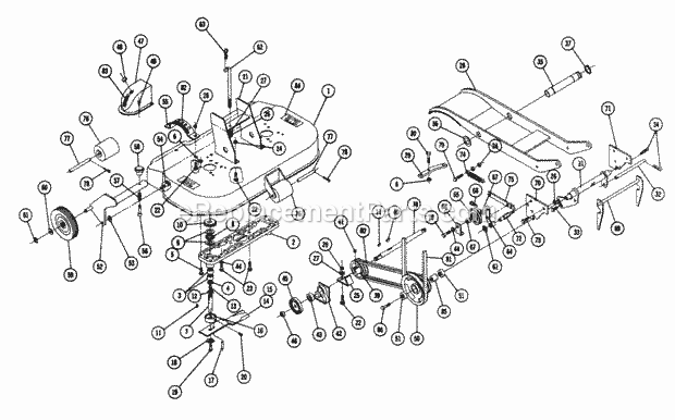 Toro 5-2321 (1968) 32-in. Rear Discharge Mower Parts List for 36-in. Rotary Mower Model 5-1362 Diagram