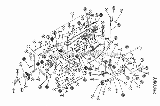 Toro 5-2321 (1968) 32-in. Rear Discharge Mower Parts List for Rotary Mower Model 5-5481 (Formerly Rm-485) Diagram