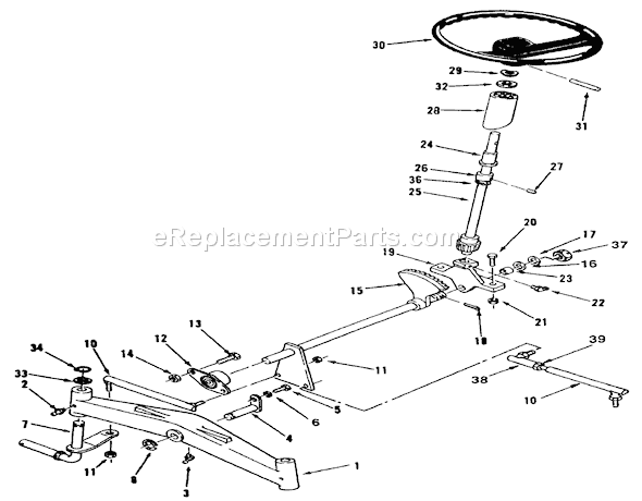 Toro 51-16OE02 (2000001-2999999)(1992) Lawn Tractor Front Axle And Steering Diagram