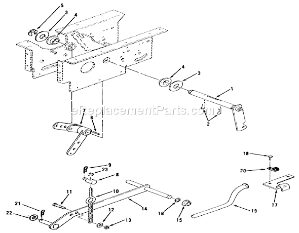 Toro 51-16OE02 (2000001-2999999)(1992) Lawn Tractor Hydrostatic Lift Linkage 312-H & 416-H Diagram