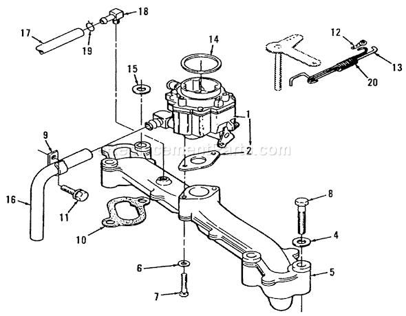 Toro 51-16OE02 (2000001-2999999)(1992) Lawn Tractor Intake Manifold Power Plus Diagram