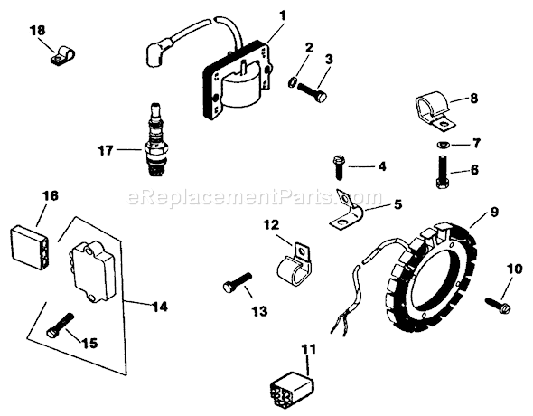 Toro 51-16OE02 (2000001-2999999)(1992) Lawn Tractor Kohler Ignition System Diagram