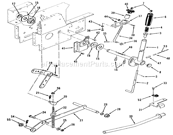 Toro 51-16OE02 (2000001-2999999)(1992) Lawn Tractor Manual Lift Linkage Diagram