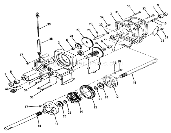 Toro 51-16OE02 (2000001-2999999)(1992) Lawn Tractor Transaxle 312-H, 416-H Diagram